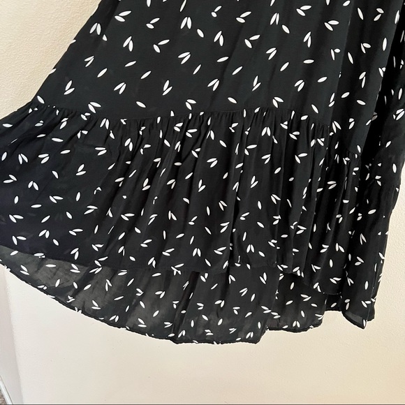 WHISTLES Eva Camilla Printed High Low Midi Dress in Black - Picture 7 of 9